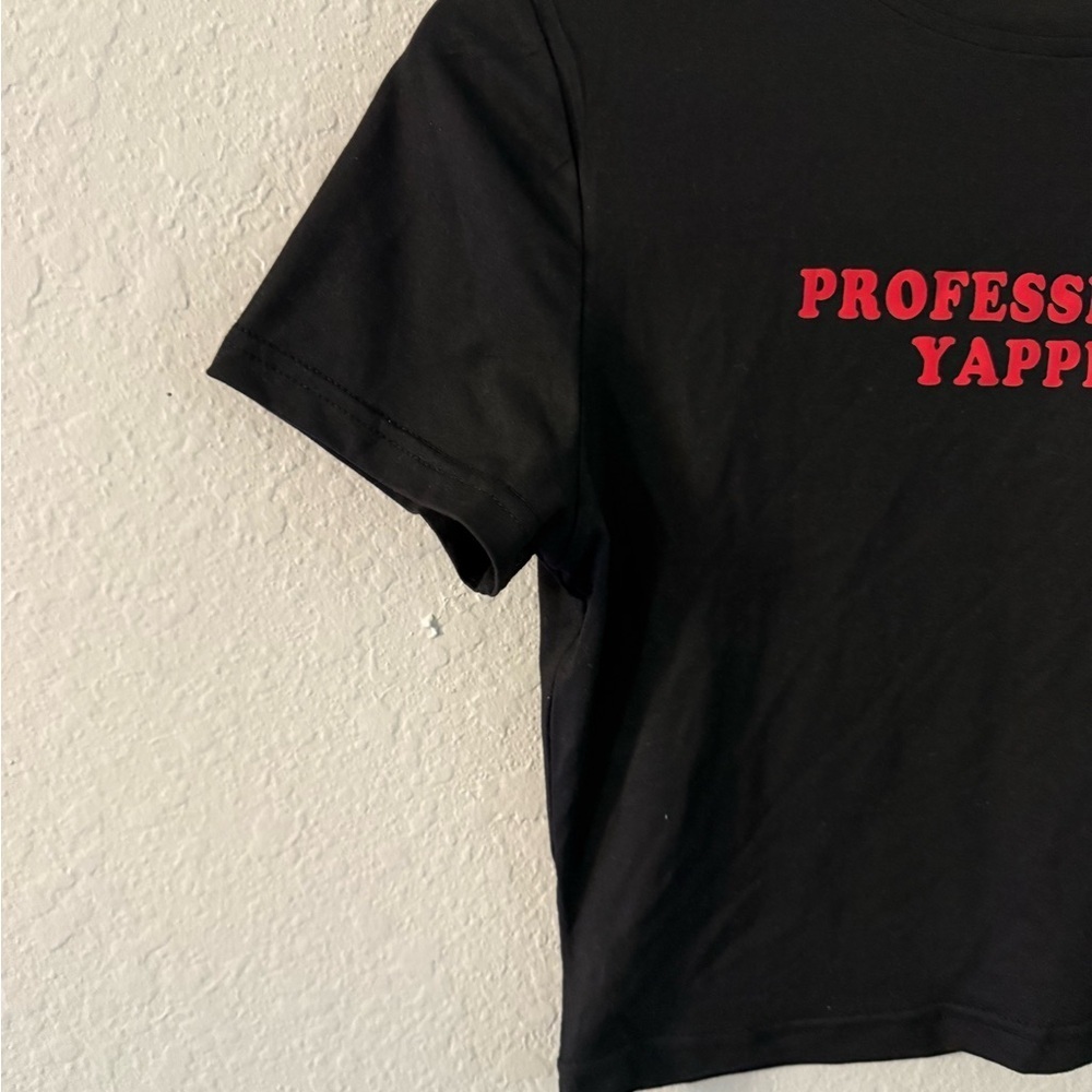 Black 'Professional Yapper' Cropped T-Shirt - Picture 4 of 6